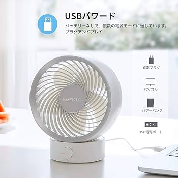 Amazon | SmartDevil 卓上扇風機 USB ファン小型扇風機 静音 5枚